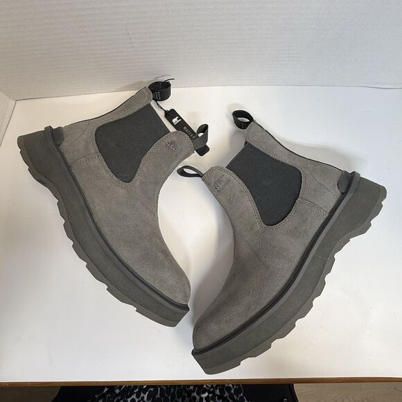 Sorel Men’s Hi Line Waterproof Suede Chelsea Ankle Grey Boots Sz 8.5 New - Picture 4 of 9